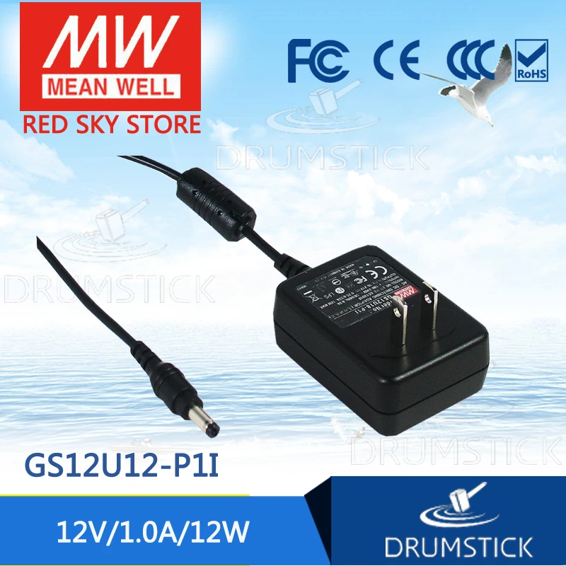 (Только 11 11) Среднее хорошее GS12U12-P1I (10 шт.) 12В 1А meanwell GS12U12 12Вт AC-DC промышленный
