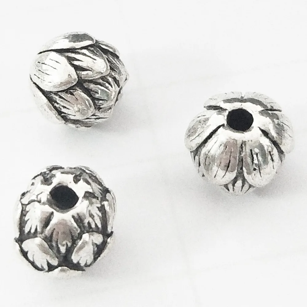 10Pcs/Lot Flowers Lotus Beads 9MM DIY Charms Bracelet Necklace For Jewelry Making Accessories | Украшения и аксессуары