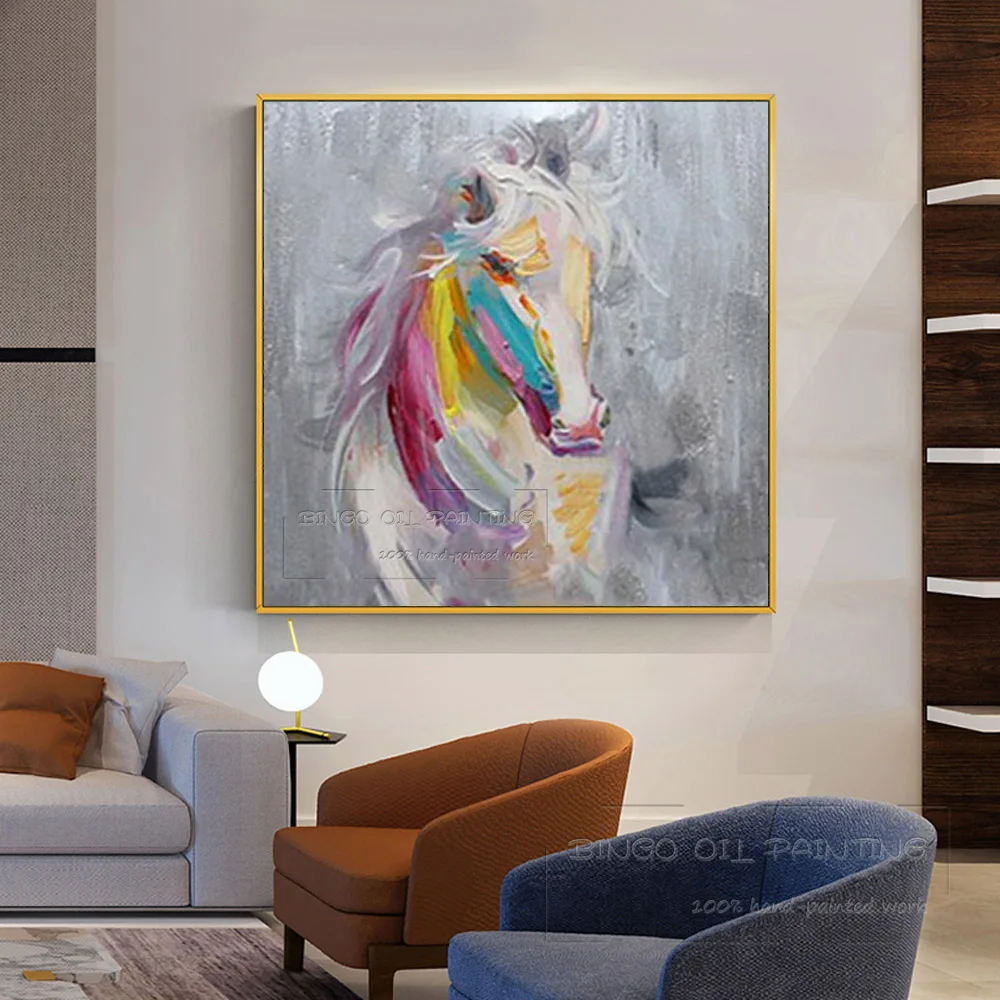 Недорогой нож ручной работы животное лошадь картина маслом на холсте низкая цена