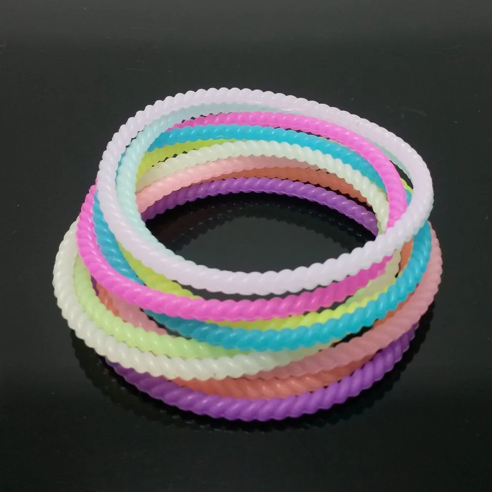 Luminous Silicone Rrubber Bracelet Hand Ring Hair Band Rubber Wristband DIY Charm Bangle WB117-9 | Украшения и аксессуары