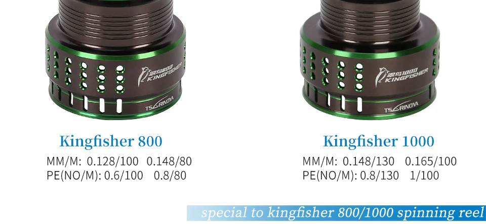 TSURINOYA KINGFISHER запасная катушка серии 800/1000 мелкий/глубокий из алюминиевого сплава сплав светильник вес косой катушка; приманка катушки, аксессуары