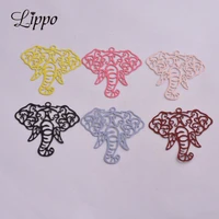 30pcs ab3826 hyperbole style filigree elephant head charms brass material bisuteria pendant connectors diy earrings findings