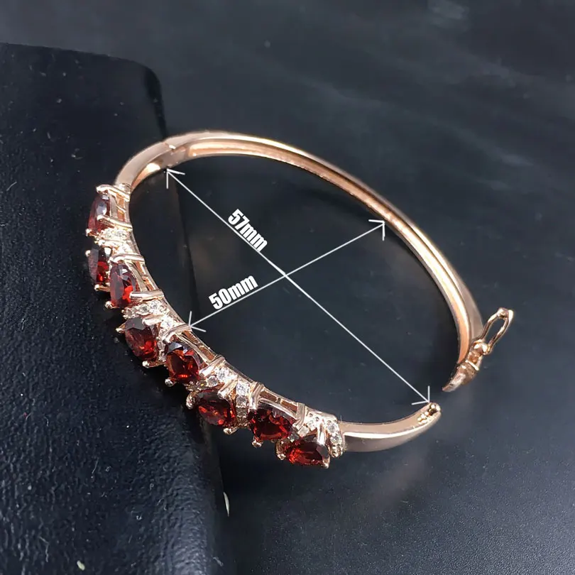 ZHHIRY натуральный гранатовый камень браслет из настоящего серебра 925 пробы женские