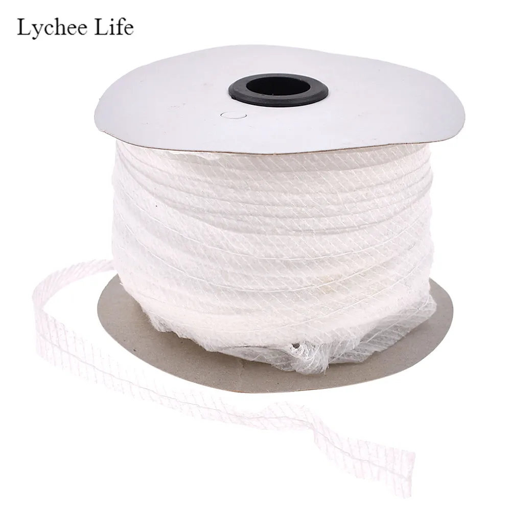 White Lychee Life 100 метров нетканый материал плавкая односторонняя клейкая лента подкладка ткани для предотвращения трансформации - Цвет: White