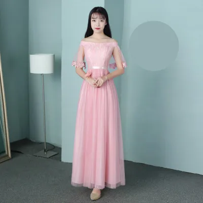 Sweet Memory New Long Bridesmaid Dress Champagne Bridesmaid Dresses SA1939 - Цвет: Yizhijian Pink