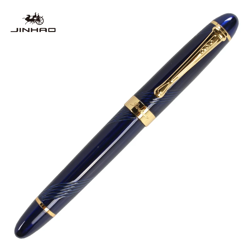 Jinhao X450 перьевая ручка Роскошные чернильные ручки для письма высокое качество ручка Dolma Kalem вулпен полностью металлический Синий Красный 22 цвета и чернила