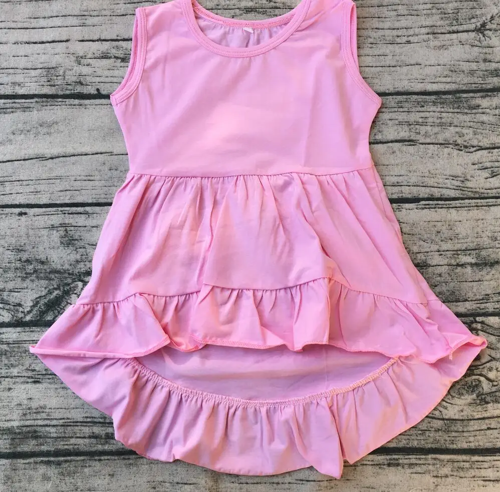 Latest Baby Unique Design Soft Cotton Fabric Front Short Back Long Tunic Children Ruffle Dress Wholesale Girl Fashion Dress. | Детская