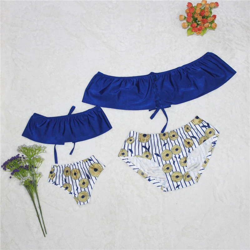 Модный Купальник для мамы и дочки летняя семейная одежда бикини с открытыми