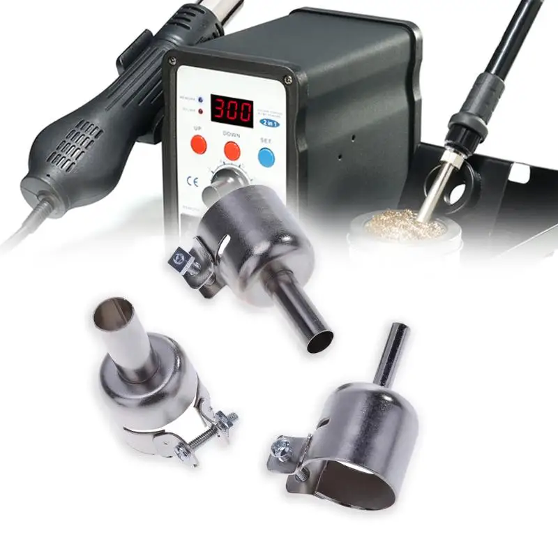 Нержавеющая сталь 3 шт. Термовоздушная паяльная станция Тепловая пушка Насадки