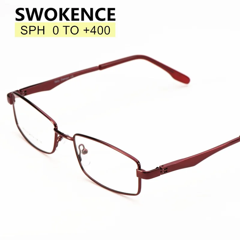 Женские высококлассные очки для чтения SWOKENCE розовые и красные оправы из сплава