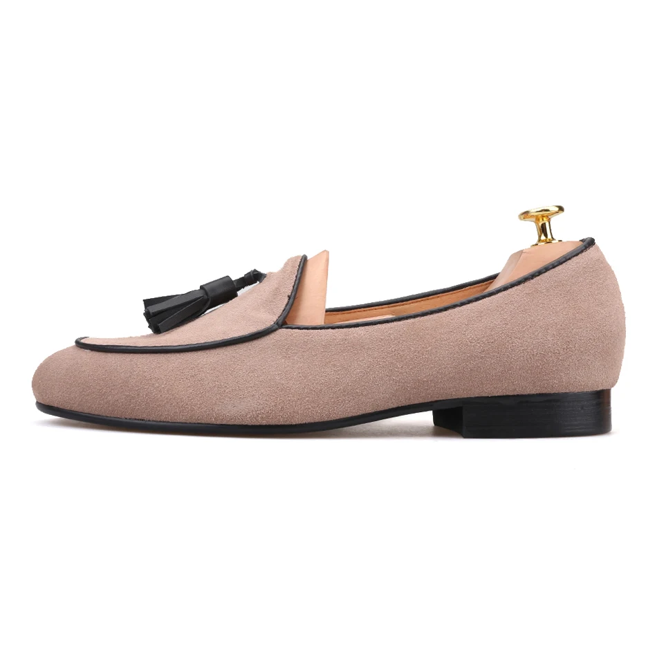 piergitar brand 2018 khaki color men loafers with tassel Fashion Men Casual Shoes party and banquet smoking slippers Big Size | Обувь