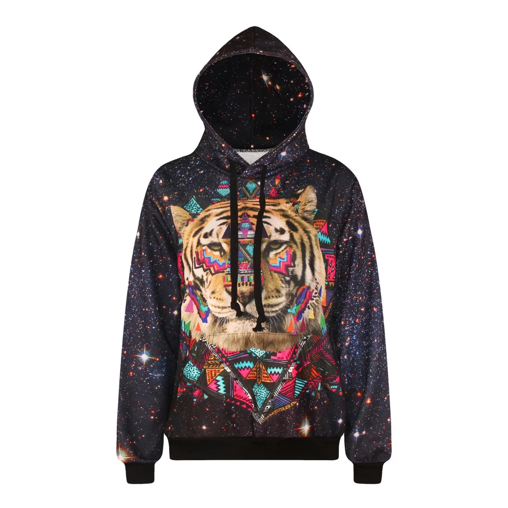 Толстовка с капюшоном для мужчин и женщин Модный свитшот 3D принтом Галактики