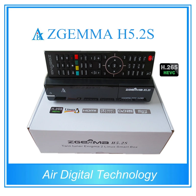 2 шт./лот Новый H.265 moduel zgemma H5.2S BCM73625 двухъядерный DVB S2 + двумя тюнерами спутниковый