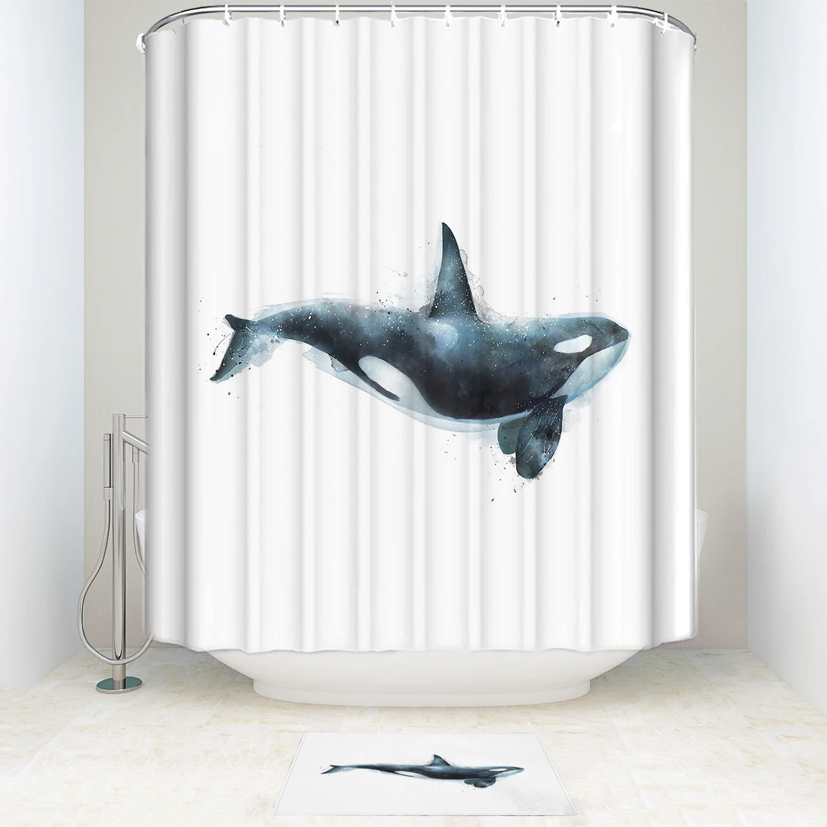 Милые рыбки занавески для душа и коврик набор забавных животных