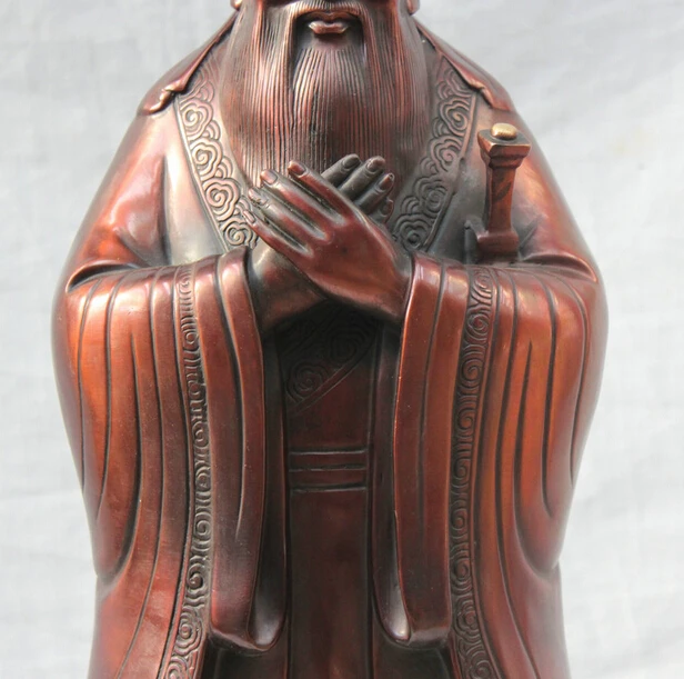 JP S61 14 &quotКитайской Истории Знаменитый Философ педагог Бронзовый Конфуций Kong Zi