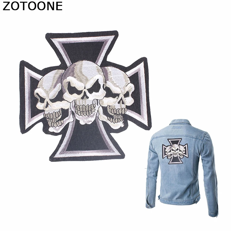 Нашивки ZOTOONE с черепом в стиле панк вышивка нашивка для одежды наклейки сделай