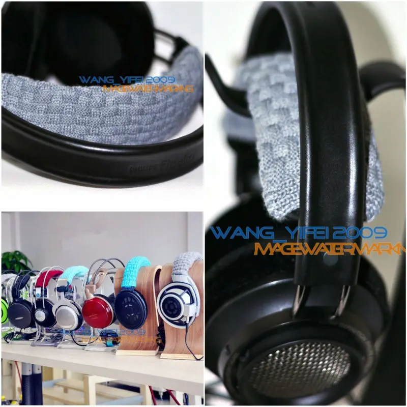 Повязка на голову ручной вязки из чистой шерсти подушка для наушников Philips Fidelio X1