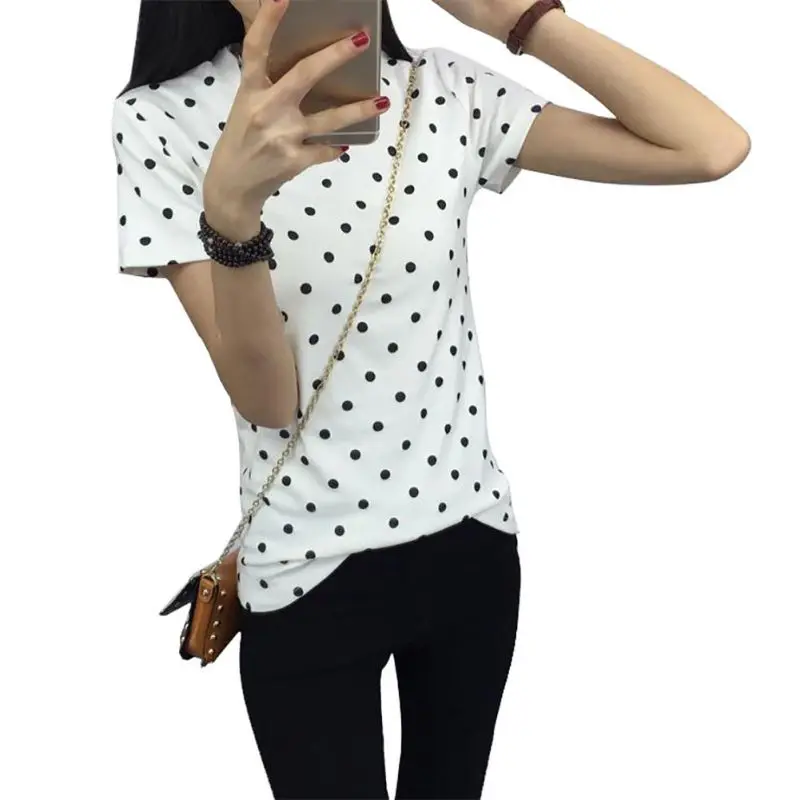 Новинка женская летняя футболка с короткими рукавами одежда круглым вырезом