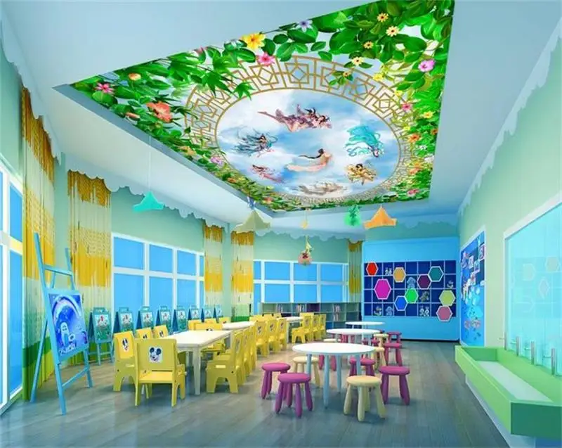 3d фото обои на заказ комнаты потолок росписи нетканые Семь Феи и цветок живопись