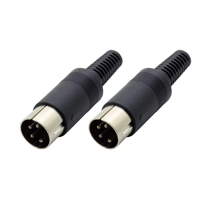 4PIN DIN штекер с пластиковой ручкой + гнездовой разъем халлированная Панель