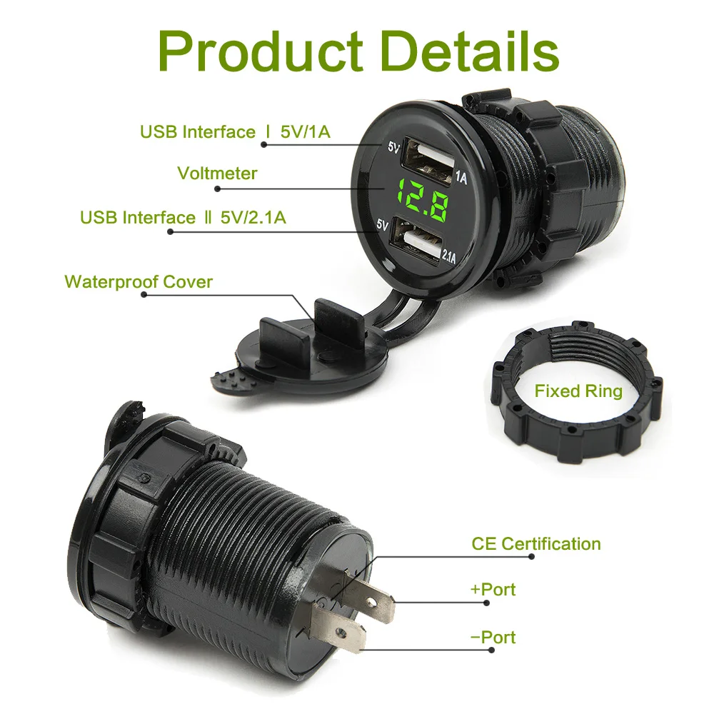 Двойной USB прикуриватель для мотоцикла автомобильный зарядное устройство гнездо