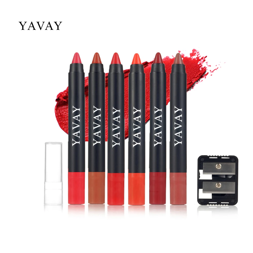YAVAY бархатный матовый карандаш для губ 6 шт./лот Женская устойчивая Косметика