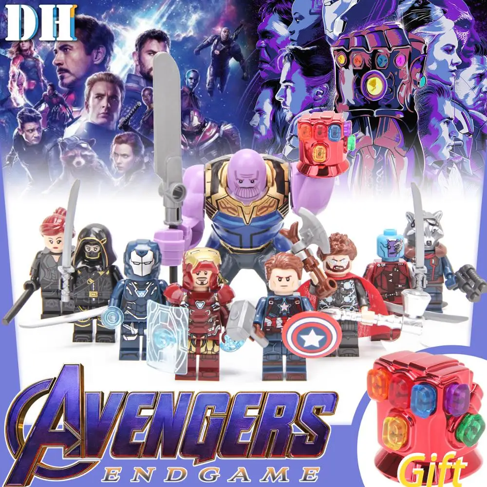 Marvel Мстители 4 endgame Капитан Америка Железный человек танос Халк строительные