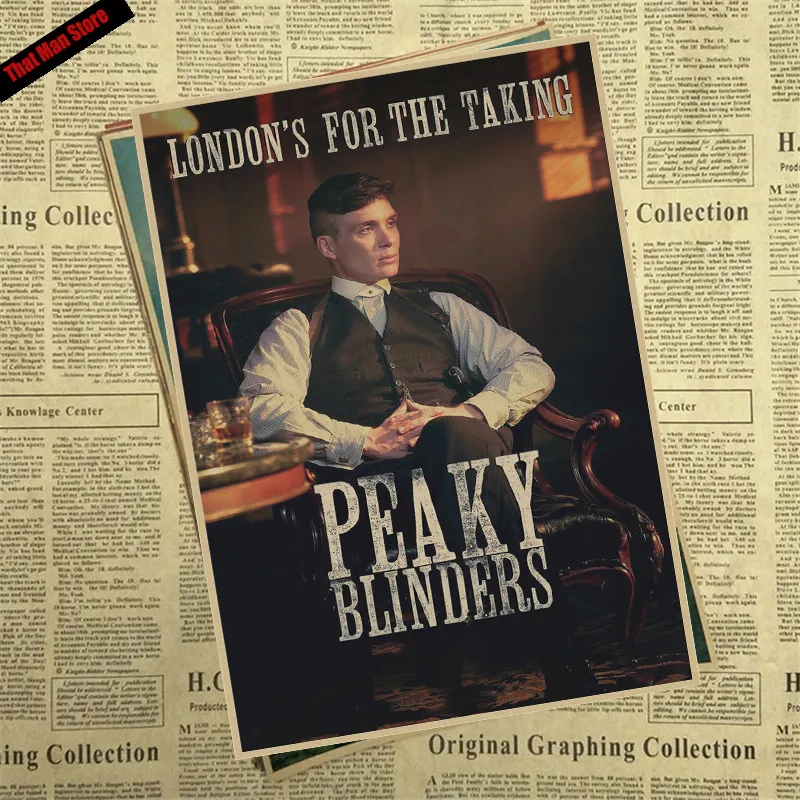 That man Store Peaky blinder фильм крафт-бумага Плакат Бар Кафе Винтаж Высокое качество печать рисунок ядро декоративная живопись - Цвет: Коричневый