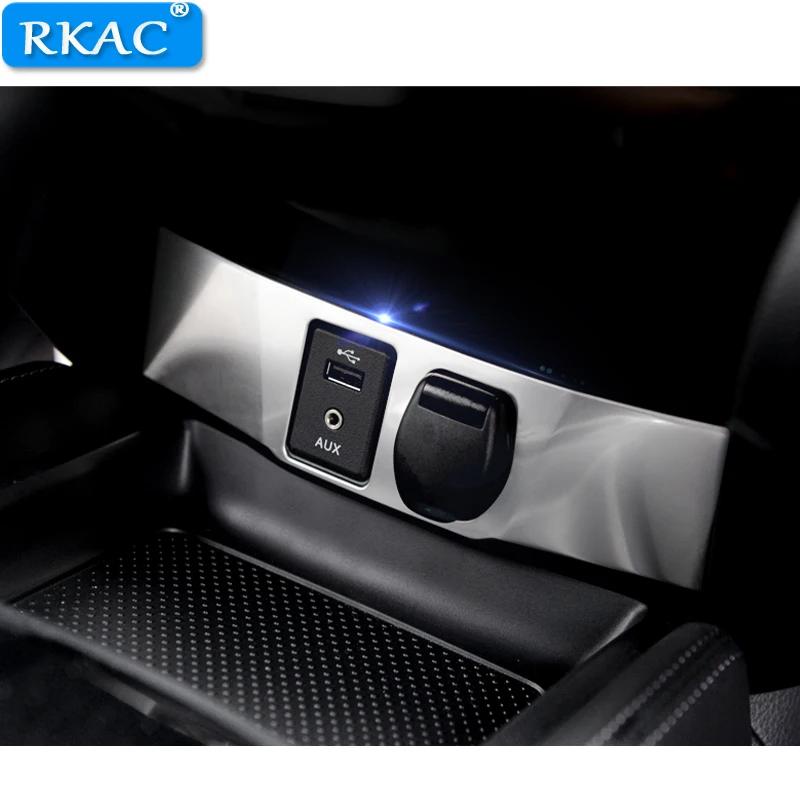 RKAC ABS хромированный прикуриватель Панель рамка отделка крышка AUX USB Обложка
