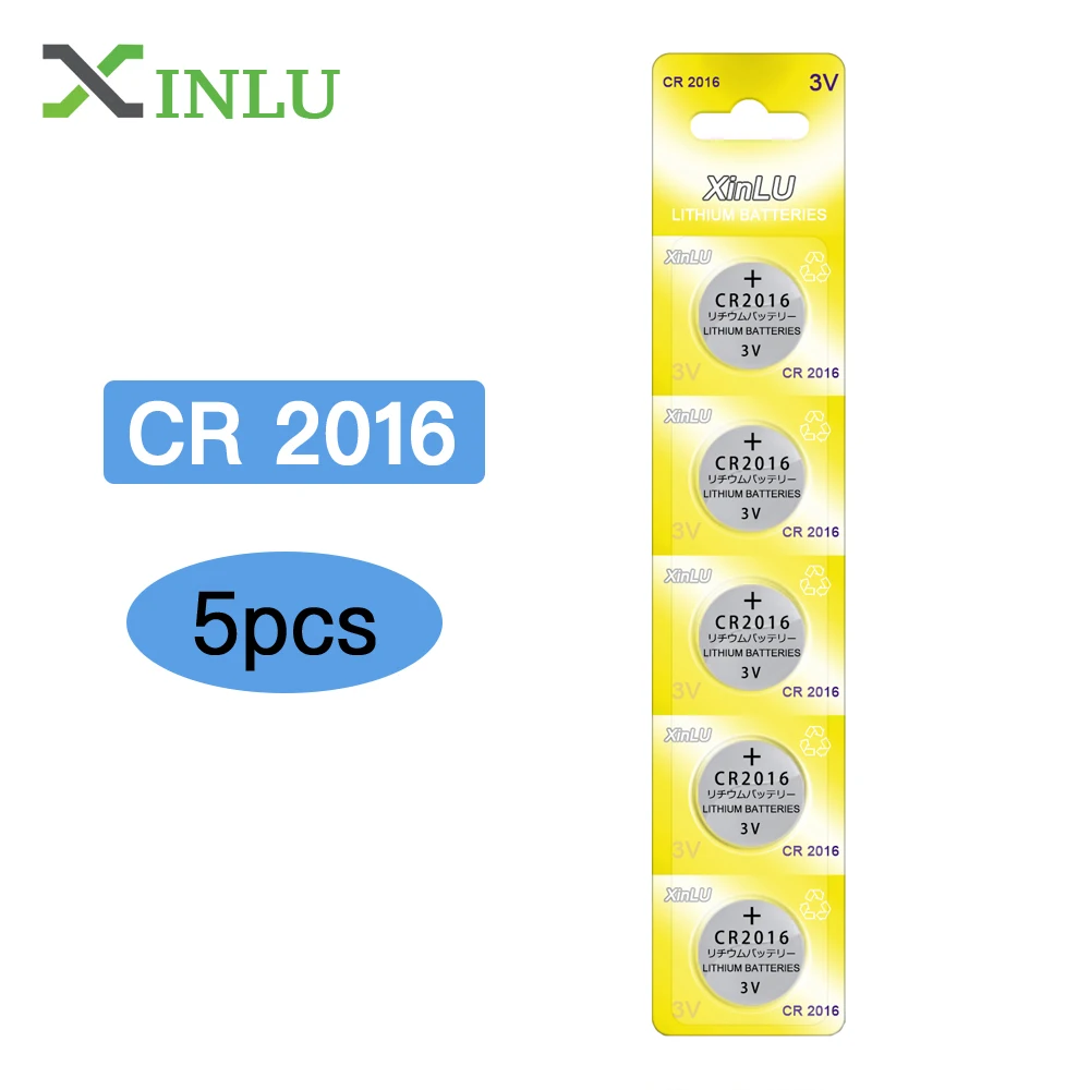 5 шт. CR2016 LM2016 BR2016 DL2016 KCR2016 CR-2016 Кнопочная батарея для часов аккумулятор XINLU |