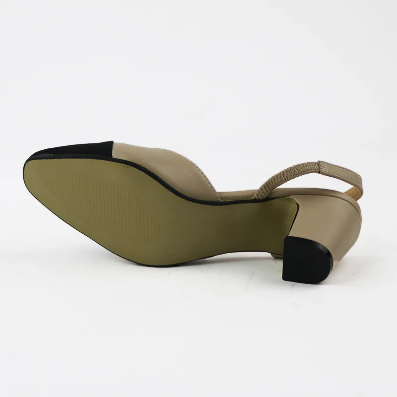 Женские босоножки на толстом каблуке из флока с круглым носком квадратным