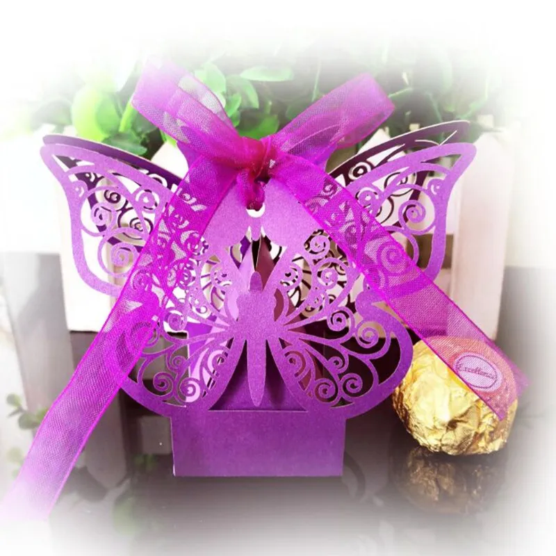 10 шт. милая коробка конфет свадебный подарок украшения в виде бабочек для свадьбы