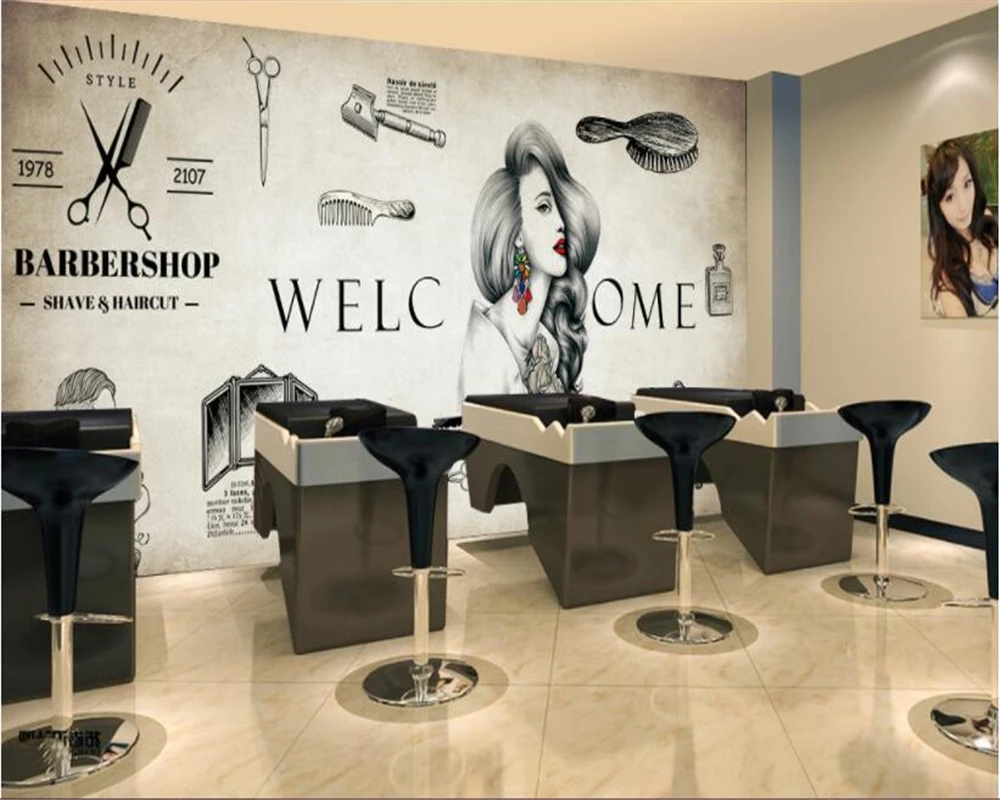 Обои для волос в стиле ретро Ретро стиль Ностальгический салон|Обои| |