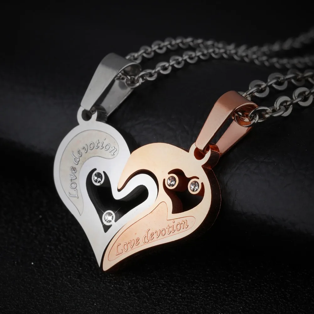 Корейская пара ожерелье Титановые ожерелья Кулоны милое для пар|necklace for couples|necklace