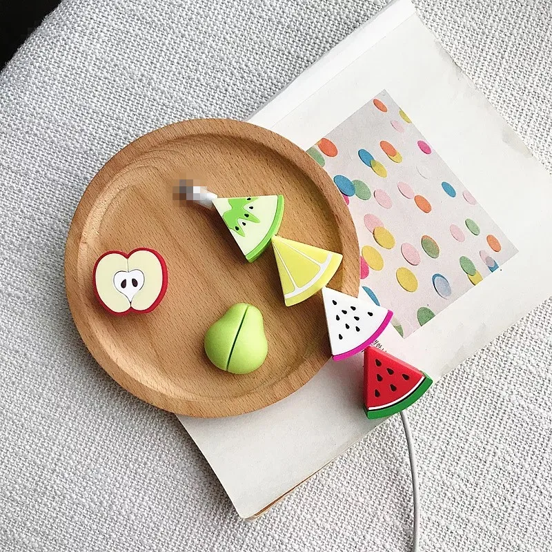 Мультфильм фрукты форма протектор линии передачи данных защитный чехол кабель