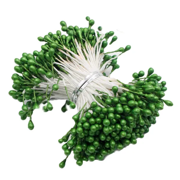 Dark green 288 шт, 3 мм, разные цвета, жемчужный цветок, stamen pistil, украшение для торта, сделай сам, Двойные головки, C1101 - Цвет: Dark green