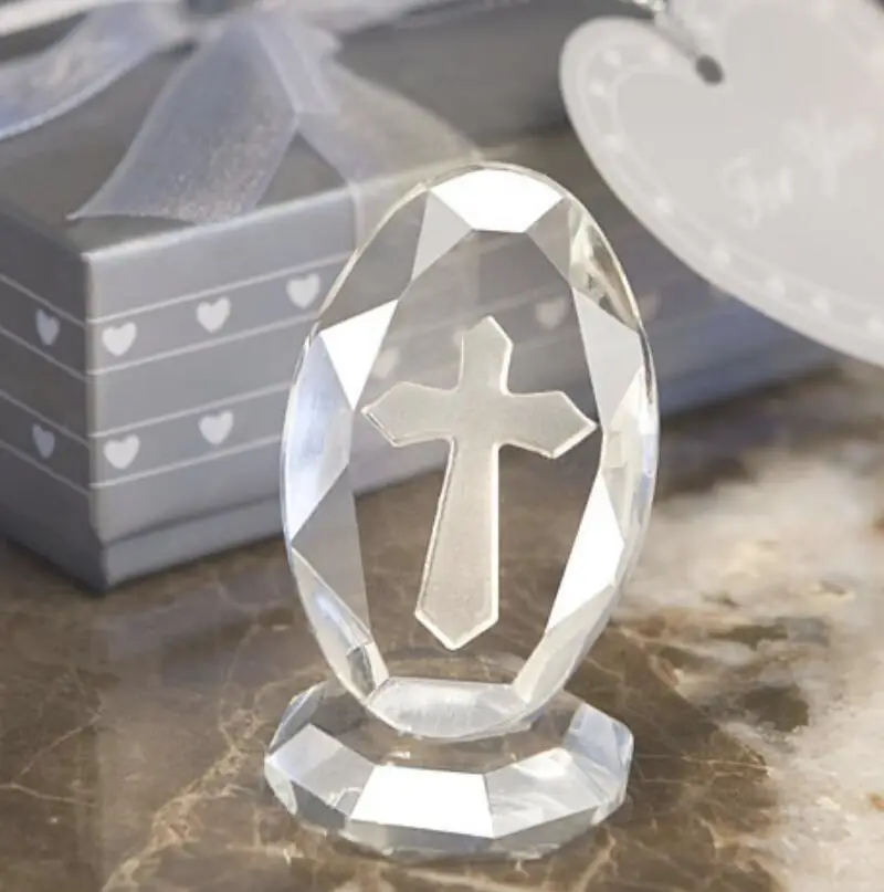 

Wedding Party Favor And Anniversary Gift Choice Crystal Cross Standing Favors With Gift Box LX2775