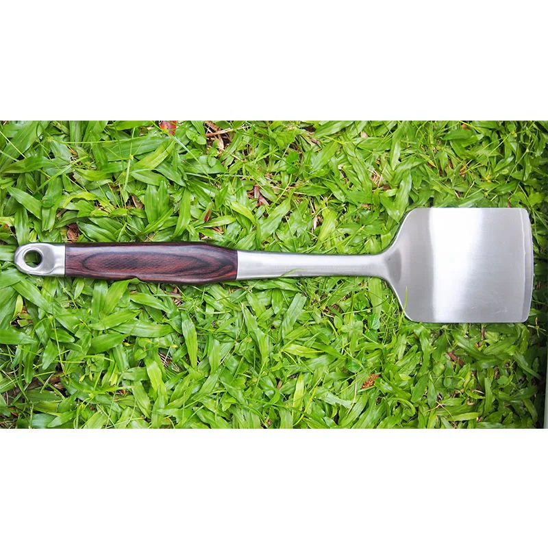 Кованая лопатка Avant 19 дюймов из нержавеющей стали для барбекю с ручкой древесины