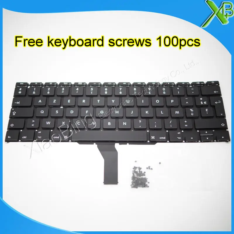 Совершенно новая AZERTY FR Французская клавиатура + 100 шт. винтов для клавиатуры MacBook