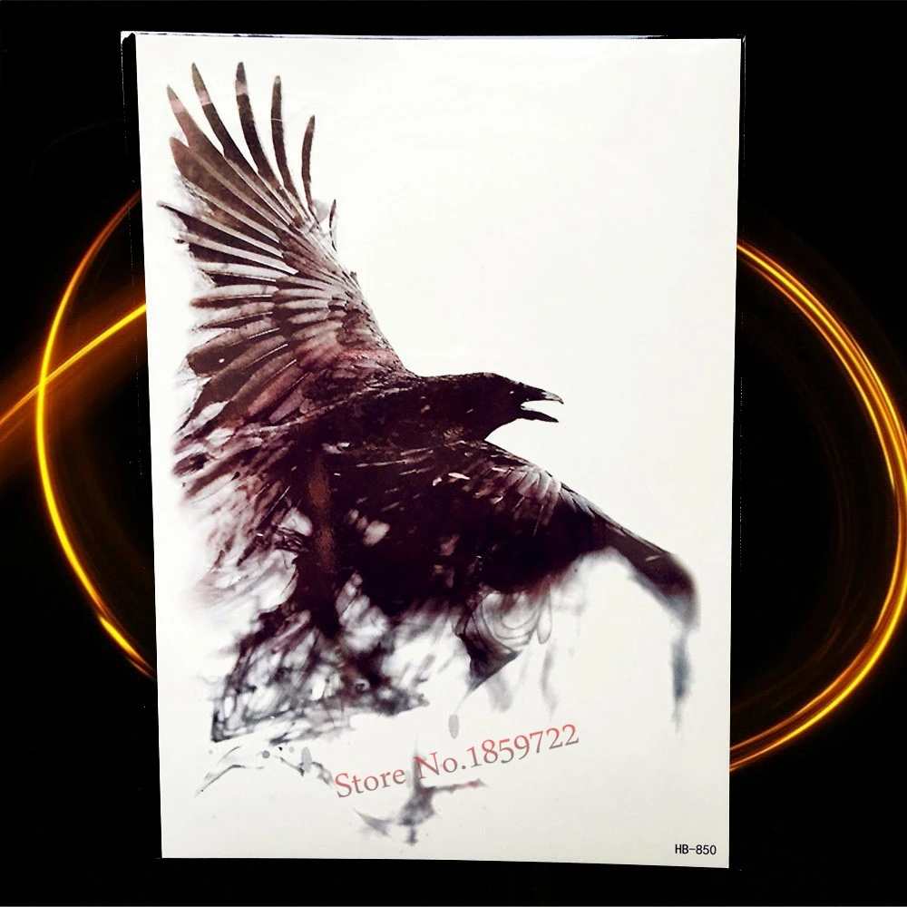 Временная татуировка Flying Eagle черный эскиз водостойкие наклейки хна 21*15 см мужской
