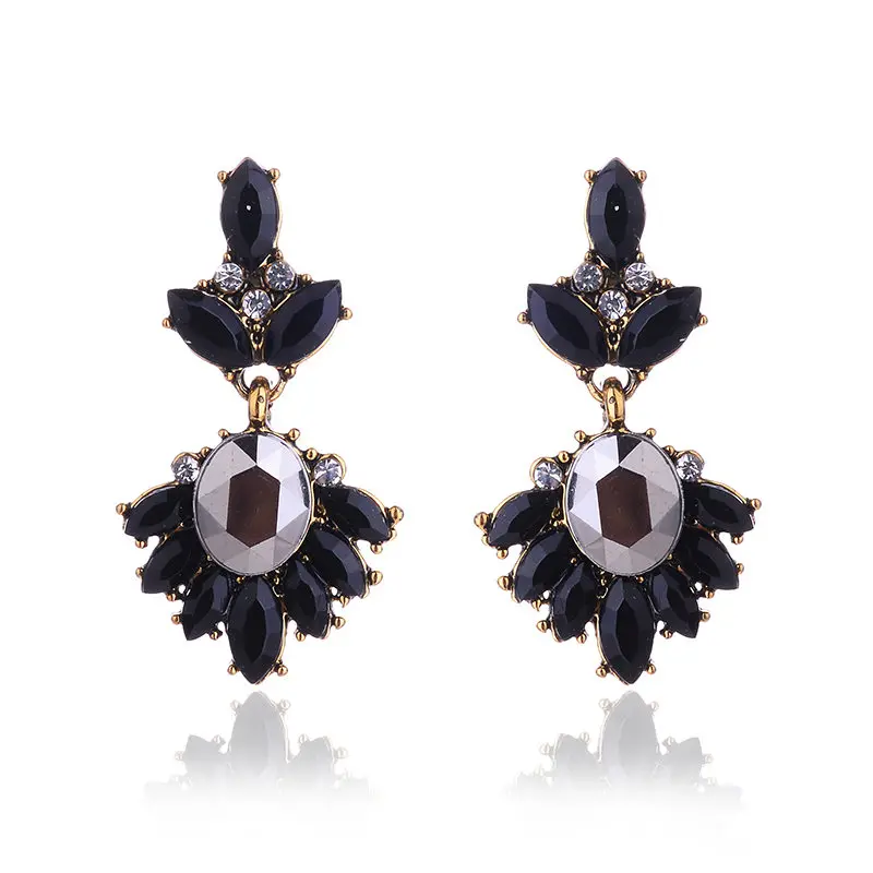 LUBOV винтажные античные золотые прозрачные стразы серьги для женщин Bijoux Brincos женский Рождественский подарок