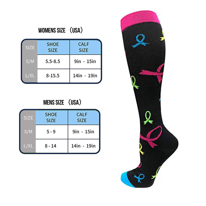 

14Pairs/set Men Women Legging Support Sport Socks Compression Socks Loving Heart Stockings Colorful Breathable Quick-Dry Sock