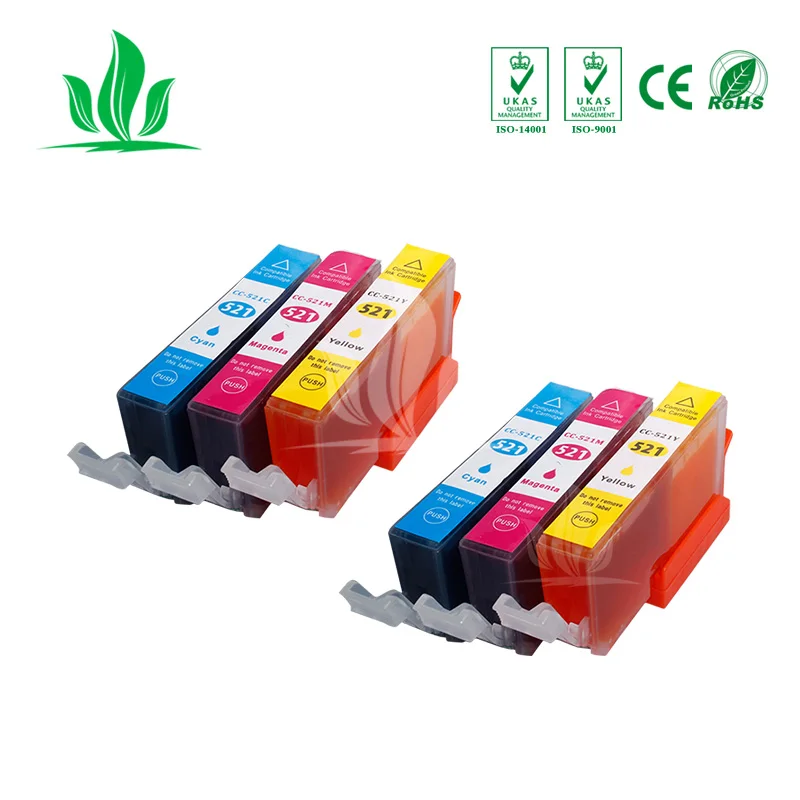 520XL CMY чернильные картриджи совместимые PGI520 для Canon Pixma MP540 MP620 MP630 MP640 MX860 MX870