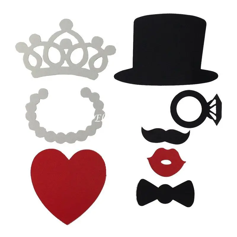 8 шт. DIY веселые маски для вечеринки фото стенд реквизит губы усы шляпа сердце на