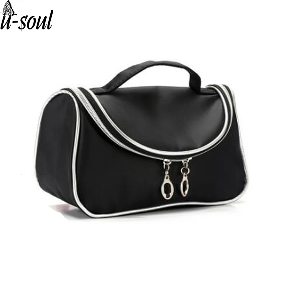 Женская Черная Портативная сумка сумки для макияжа дорожные пляжные деловые