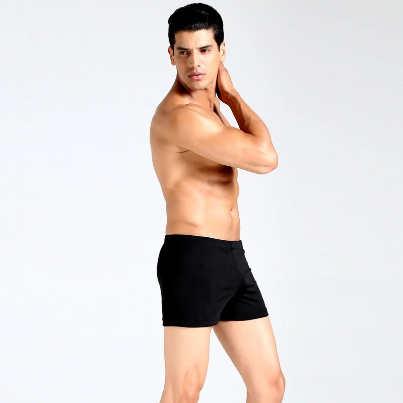 Мужские однотонные эластичные плавки с круглой талией купальные брюки | Спорт и