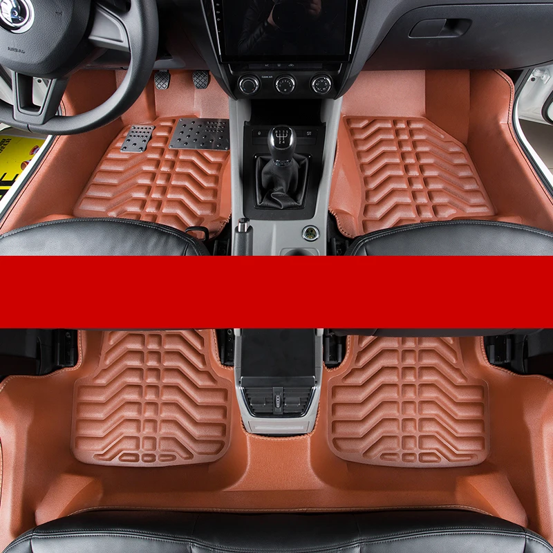 Lsrtw2017 волокна кожаные автомобильные коврики для skoda octavia 2005- 2013 2012 2011 2010 2009 2008 2007
