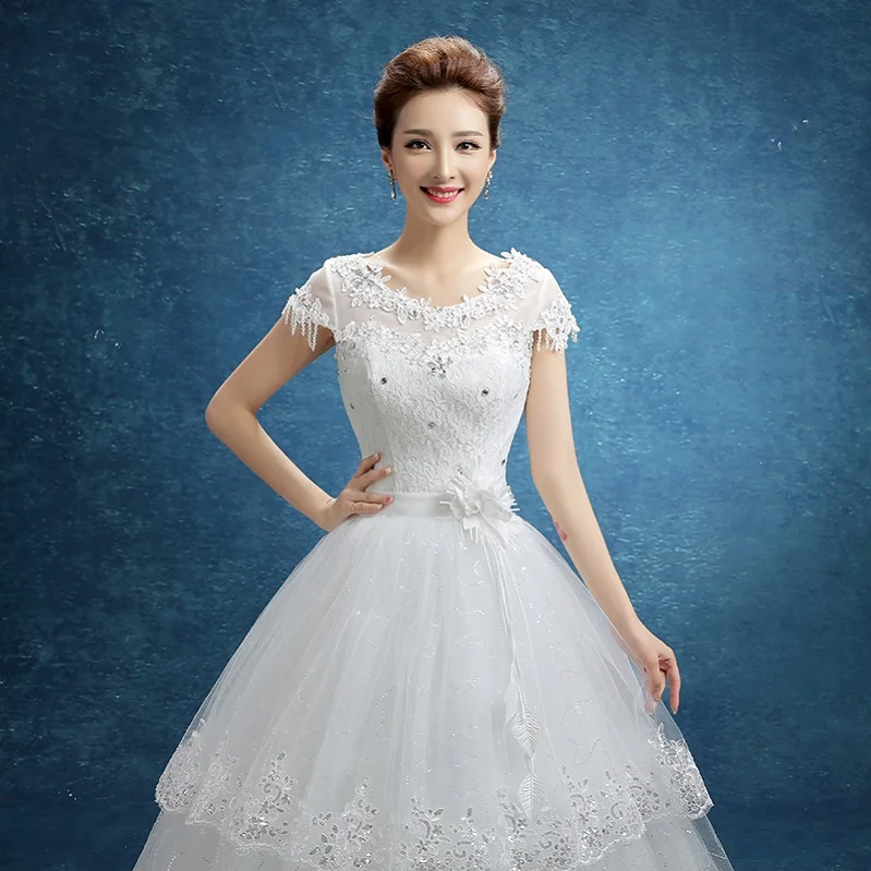 

2017 new stock plus size women pregnant bridal gown wedding dress ball gown romantic elegant white sexy cheap korea long wmz617