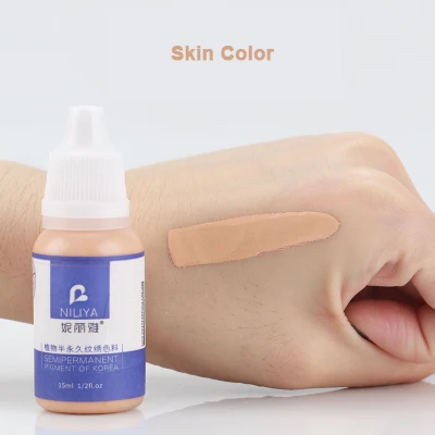 skin color 1 шт. тату запасные чернила пигмент для микроблейдинга Профессиональный постоянный макияж легкая окраска Микро Пигмент для подводки глаз/бровей/губ - Цвет: skin color
