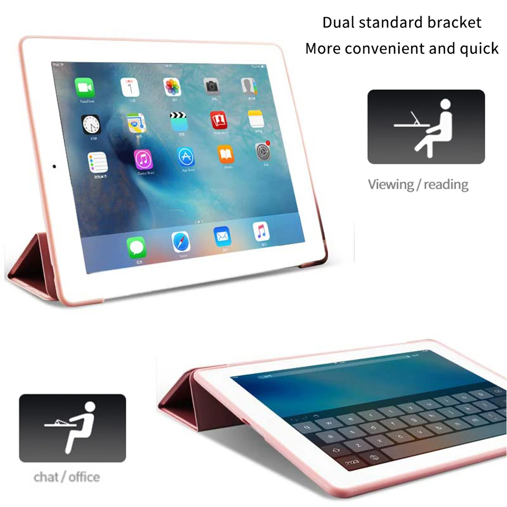 Мягкий чехол для iPad воздуха смарт-чехол для iPad 9," Wake-сон Funda для iPad Air 2, 3, 4, тонкий кожаный Капа для iPad Mini 1 2 3 4 5